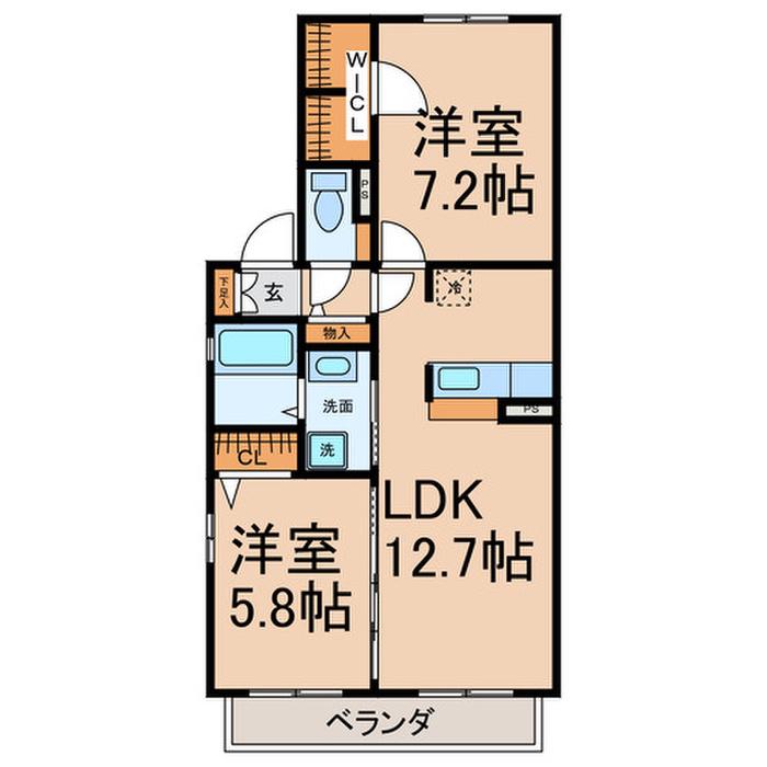CONFAR中野(2LDK/1階)の間取り写真