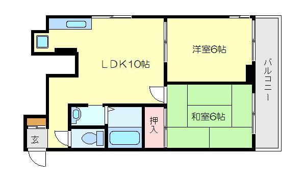 第7むさしマンション(2DK/5階)の間取り写真