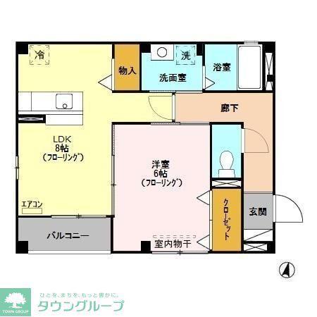 サンボナール(1LDK/2階)の間取り写真