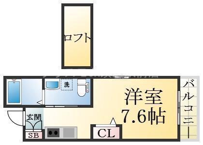 ヴィアノ須磨コルティーレ(1K/1階)の間取り写真