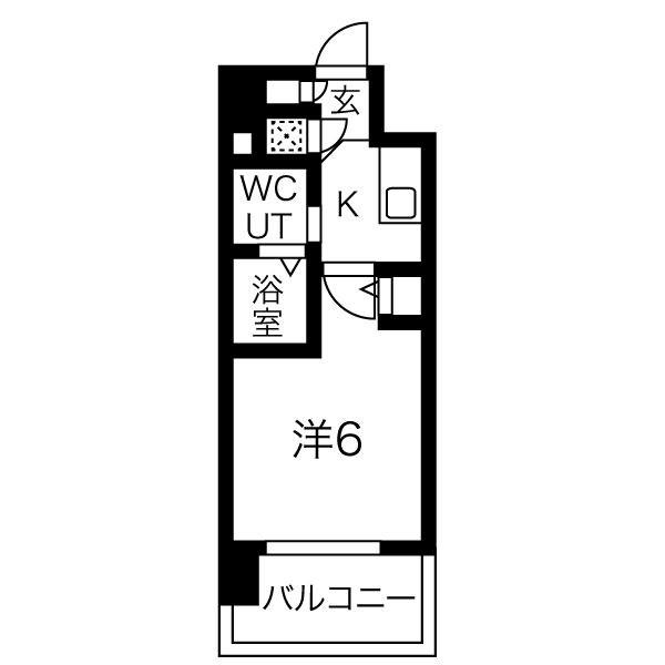 エスリード新北野(1K/7階)の間取り写真