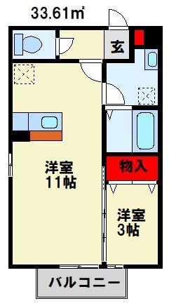 シャ・ノワール(1LDK/1階)の間取り写真
