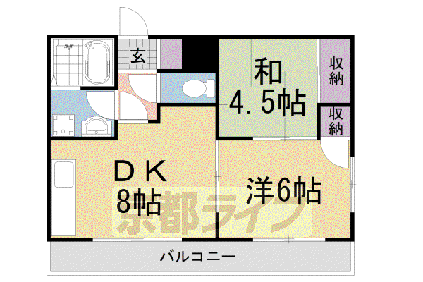 シャントゥール城北(2LDK/2階)の間取り写真