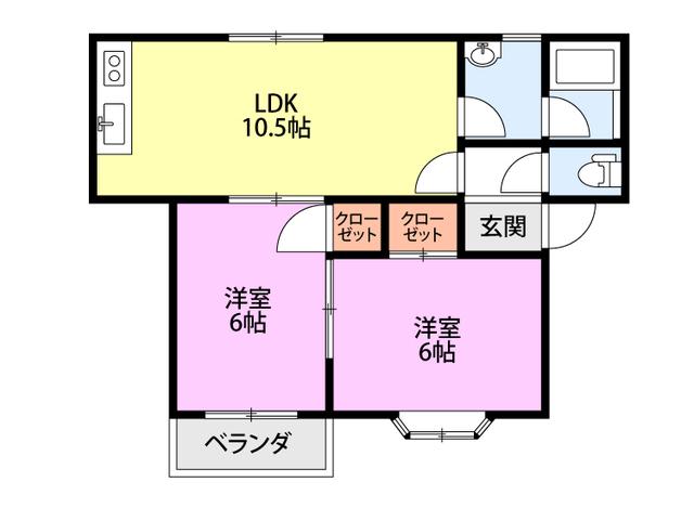 KSハウス(2LDK/1階)の間取り写真