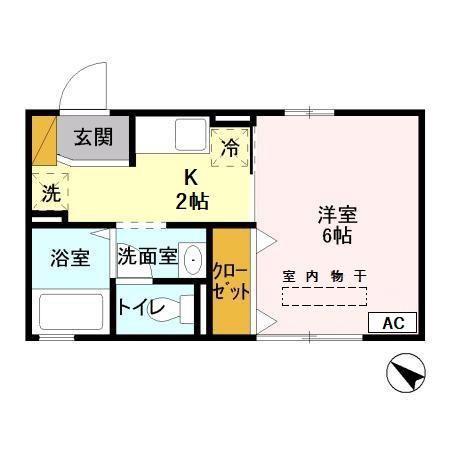 ドルフクレセント参番館(1K/2階)の間取り写真