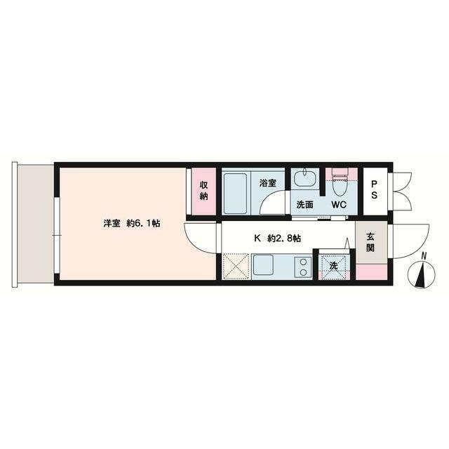 コンフォート桜新町(1K/3階)の間取り写真