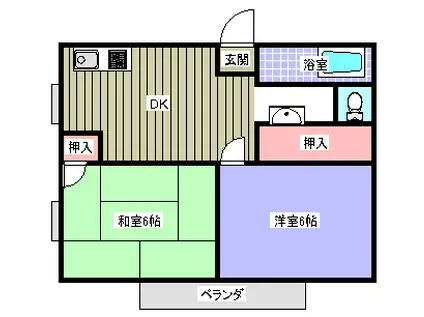 メゾン・ド・ノアB(2DK/1階)の間取り写真