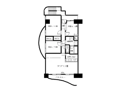 パインズマンション木更津(3LDK/10階)の間取り写真