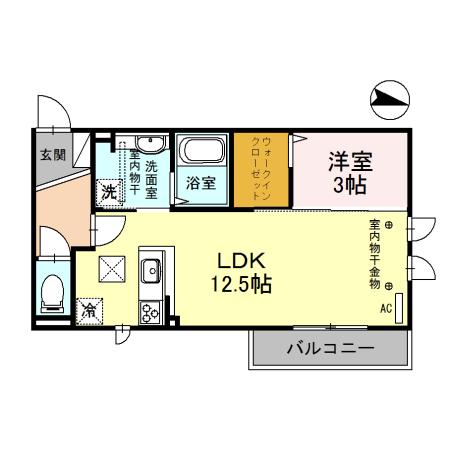 パルコスカーラ(1LDK/1階)の間取り写真