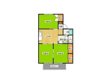 フローレンス田嶋B(3DK/1階)の間取り写真