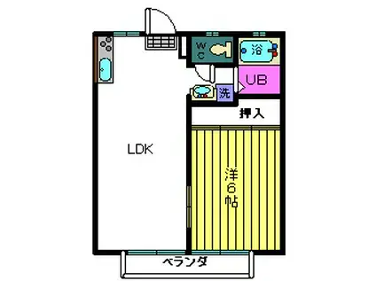 メゾン旭A(1LDK/1階)の間取り写真