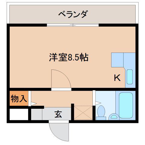 プレリュードMARUOKA(ワンルーム/4階)の間取り写真