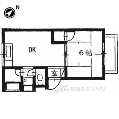 Mプラザ津田駅前5番館(1DK/1階)の間取り写真