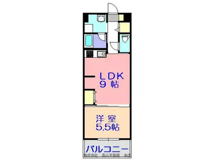 レジェンド桜 参番館(1LDK/2階)の間取り写真