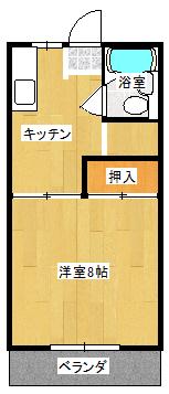 パール北山(1K/2階)の間取り写真