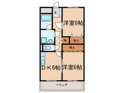 ケイユウカンパニーマンション(2DK/4階)の間取り写真