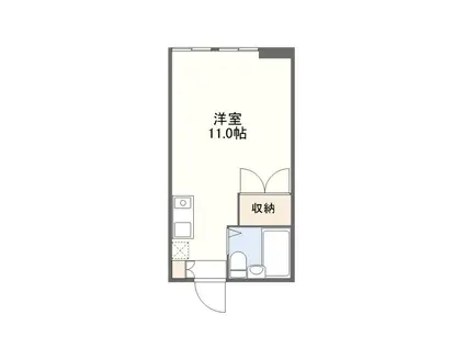 木宮コーポ(ワンルーム/3階)の間取り写真