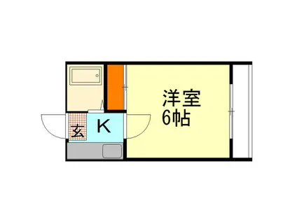 パレス京町(1K/2階)の間取り写真