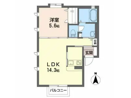 シャーメゾン・ヤマト(1LDK/2階)の間取り写真