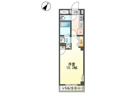 PROMENADE ISHIZU(1K/2階)の間取り写真