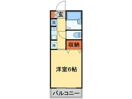プリシード津田沼(1K/1階)の間取り写真