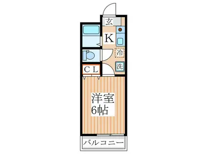 カリーノ柳沢(1K/2階)の間取り写真