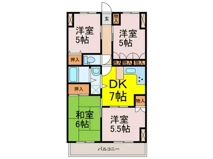 SSKグリーンパーク加須(4DK/8階)の間取り写真