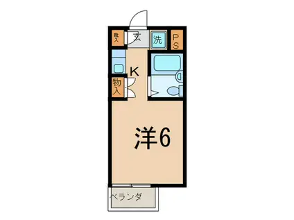 パールマンション 東伏見(1K/2階)の間取り写真