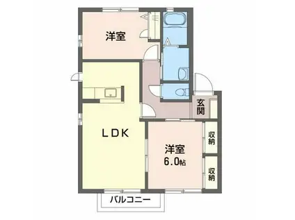 シャーメゾン石田B棟(2LDK/1階)の間取り写真