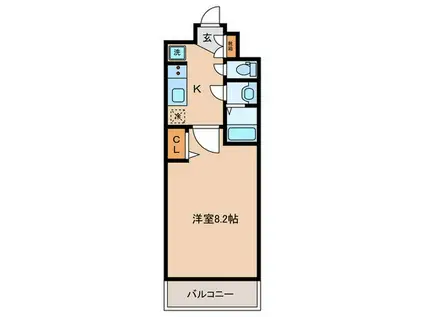 プレサンスTHE KYOTO 東福寺 イースト(1K/1階)の間取り写真
