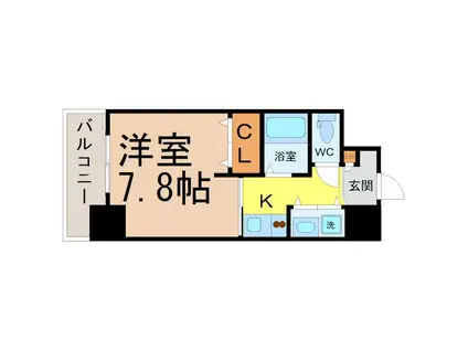 AXIS桜通内山(1K/2階)の間取り写真