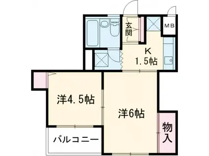 狛江ジョージハイム(2K/3階)の間取り写真