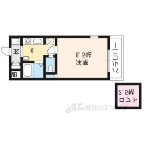 サンフェスタ東福寺 B棟(1K/3階)の間取り写真