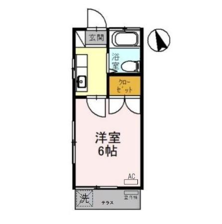グレース蘭(1K/1階)の間取り写真