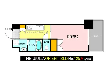 THE GIULIA ORIENT BLD NO.125(1K/14階)の間取り写真