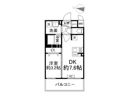 ファステート京都ステーションウォズ(1DK/5階)の間取り写真