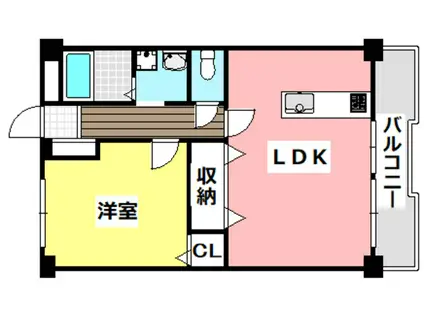 タウンハイツ南茨木2号館(1LDK/6階)の間取り写真