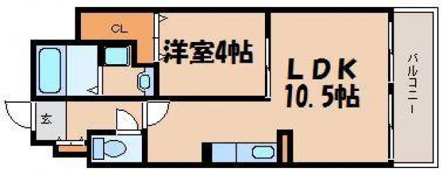 アンビシャス高志(1LDK/1階)の間取り写真