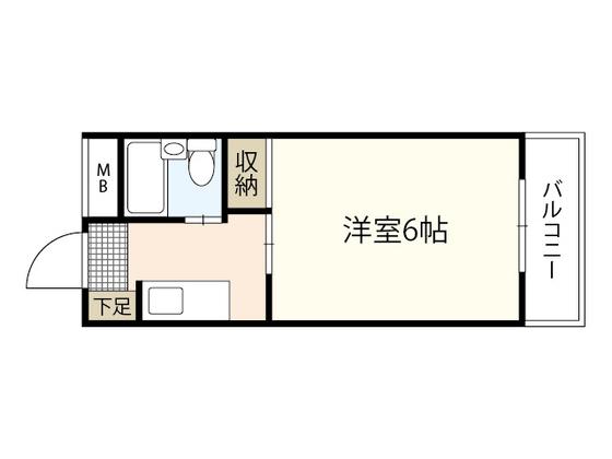 スバルU(1K/3階)の間取り写真