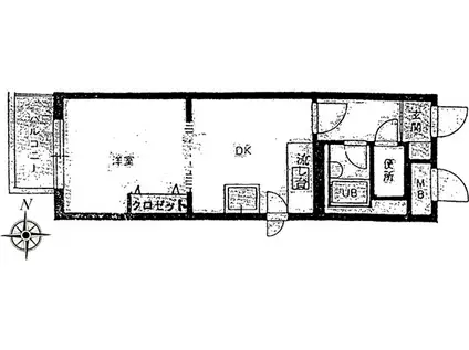 エンブレム発寒IIA棟(1DK/3階)の間取り写真