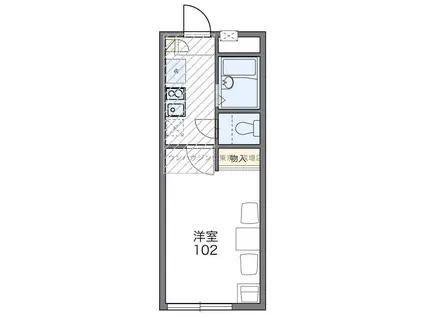 レオパレスリレーション(1K/1階)の間取り写真