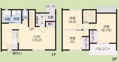 ラシック勝原(3LDK/1階)の間取り写真