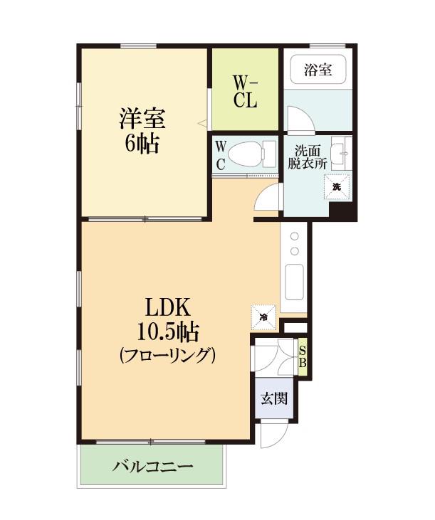 ツインハウス結喜(1LDK/1階)の間取り写真