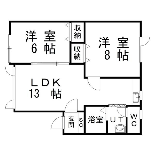 プロスパー(2LDK/1階)の間取り写真