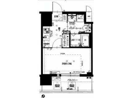 レジュールアッシュURBAN BAY(1K/7階)の間取り写真