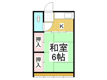 浜アパートA(1K/1階)の間取り写真