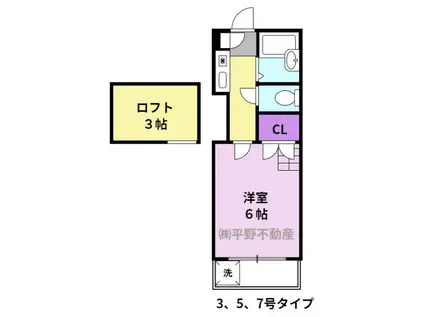 SUNRISE21(1K/2階)の間取り写真
