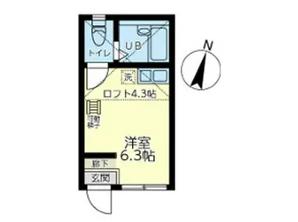 ユナイト根岸グローリーロード(ワンルーム/2階)の間取り写真
