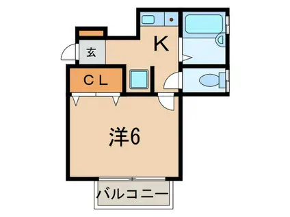 ヴォーンショコラ(1K/1階)の間取り写真