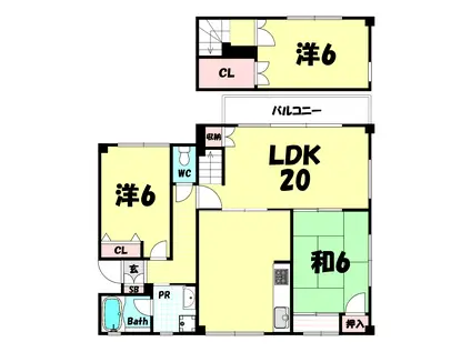 ハイム北野(3LDK/2階)の間取り写真